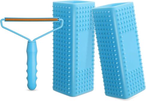 Honeydak 3 Pieces Hair Remover Tool Dog Hair Remover Pro Silicone Cleaner Brush Roller Fuzz Hairball Brush for Carpet Rake, Car Mat, Couch, Pet Bed, Clothes in Saudi Arabia