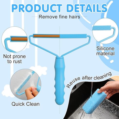 Honeydak 3 Pieces Hair Remover Tool Dog Hair Remover Pro Silicone Cleaner Brush Roller Fuzz Hairball Brush for Carpet Rake, Car Mat, Couch, Pet Bed, Clothes in Saudi Arabia