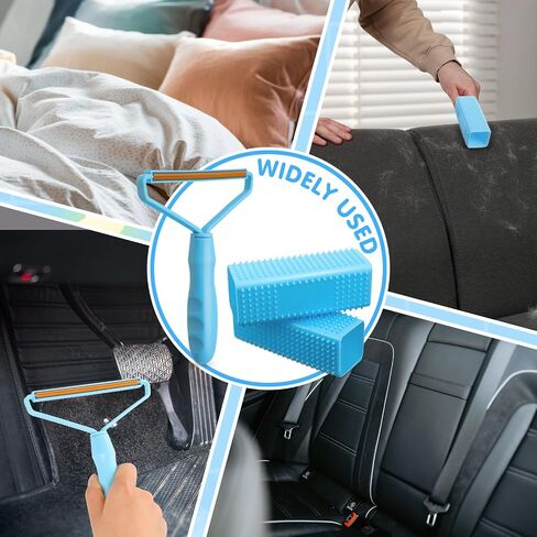 Honeydak 3 Pieces Hair Remover Tool Dog Hair Remover Pro Silicone Cleaner Brush Roller Fuzz Hairball Brush for Carpet Rake, Car Mat, Couch, Pet Bed, Clothes in Saudi Arabia
