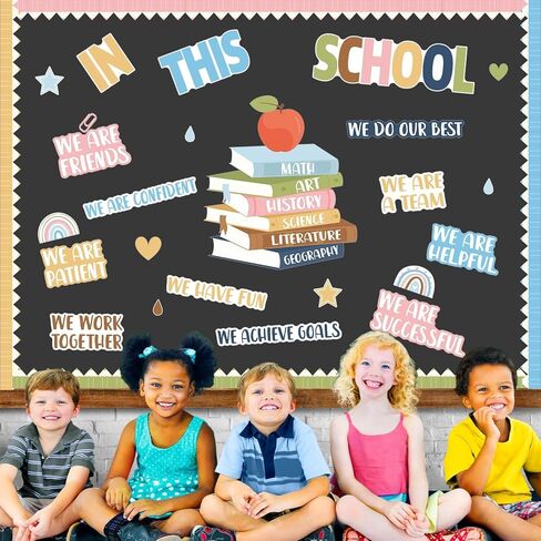 Blue Boho Bultin Bulletin Board Lovel Wessions مرة أخرى إلى School Lexplation Station Decoritations مجموعة بوهيميان في هذه القطع الورقية المدرسية لمستلزمات باب الجدار في المنزل الابتدائي in Saudi Arabia