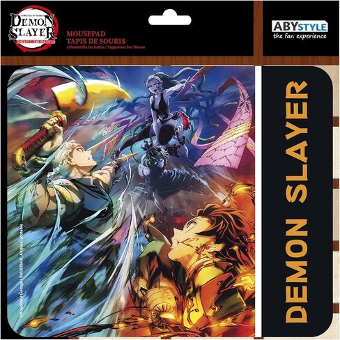 Abystyle Demon Slayer S2 Key Art Mousepad 9.25 "× 7.7" السرعة الدقيقة والاستمتاع بقاعدة المطاط غير المنقولة إلى المكاتب المكتبية مانجا. in Saudi Arabia