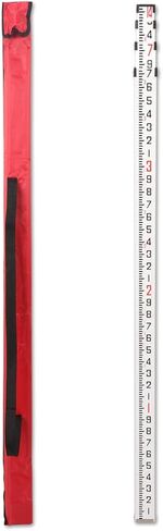 قضيب من الألومنيوم بطول 16 قدمًا - قضيب تسوية متداخل من 3 أقسام مع مستوى فقاعات، علامات مزدوجة الجوانب للقياس الدقيق (5 م/16 قدم، 10 أجزاء) in Kuwait