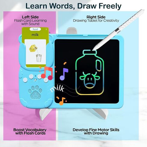 Talking Flash Cards for Toddlers - LCD Writing Tablet Kids - Drawing Tablet Toddler Toys 510 Sight Words Learning Montessori - Autism & Speech Therapy Toys - Kindergarten Gifts in Saudi Arabia
