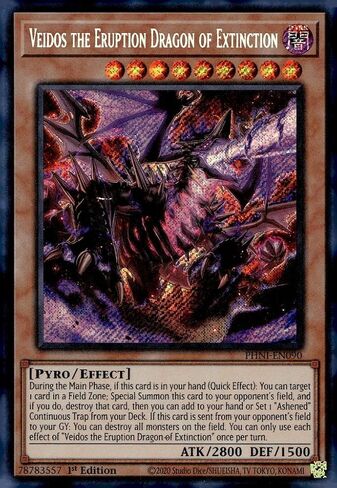 يو جي- أوه! Veidos The Eruredtion Dragon of Entinction - Phni -en090 - Secret Rare - 1st Edition in Saudi Arabia