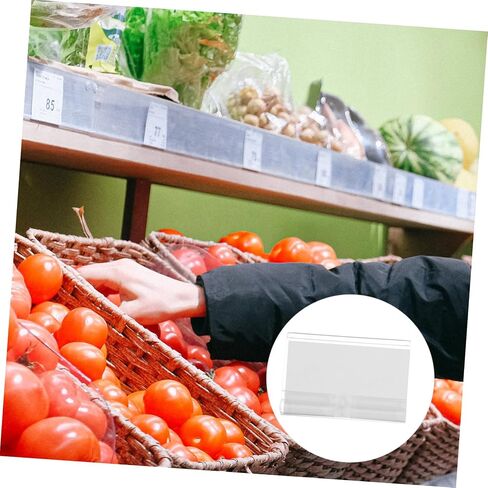 uonlytech 100pcs حاملي العلامات المقطعية للتجزئة لتجارة التجزئة مقاطع ملصقات الرف لعلامات السوبر ماركت حاملي البلاستيك القوي لرفوف الأسلاك in Kuwait