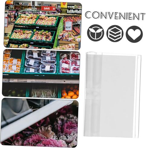 uonlytech 100pcs حاملي العلامات المقطعية للتجزئة لتجارة التجزئة مقاطع ملصقات الرف لعلامات السوبر ماركت حاملي البلاستيك القوي لرفوف الأسلاك in Kuwait