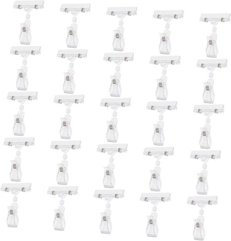 25Pcs Double Display Tag Clips Rotatable Sign Holder for Retail Store Supplies Flexible Price Clip Holder for Easy Display and Versatile Use in Kuwait