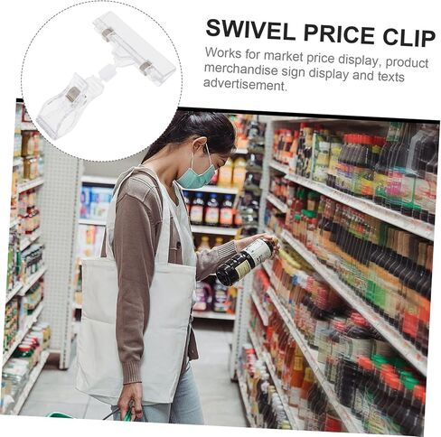 25Pcs Double Display Tag Clips Rotatable Sign Holder for Retail Store Supplies Flexible Price Clip Holder for Easy Display and Versatile Use in Kuwait