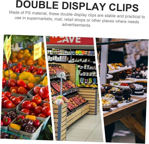 25Pcs Double Display Tag Clips Rotatable Sign Holder for Retail Store Supplies Flexible Price Clip Holder for Easy Display and Versatile Use in Kuwait