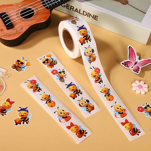 ملصقات 500pcs عسل النحل ، لفات حيوانات نحلة نحلة لمكافأة الأطفال لمكافأة دفتر المحمول. in Kuwait
