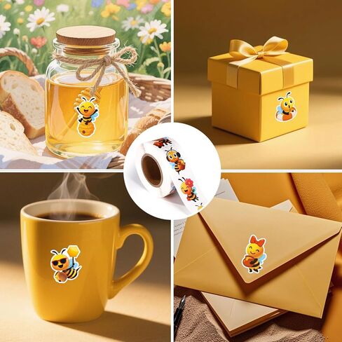 ملصقات 500pcs عسل النحل ، لفات حيوانات نحلة نحلة لمكافأة الأطفال لمكافأة دفتر المحمول. in Kuwait