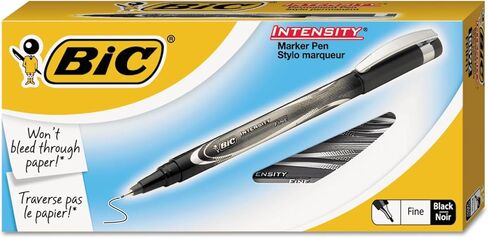 BIC Intensity Fineliner Marker Pen, Fine Point (0.5mm), Red Marker, Clean & Crisp Writing, 12-Count in Saudi Arabia