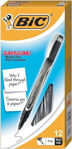 BIC Intensity Fineliner Marker Pen, Fine Point (0.5mm), Red Marker, Clean & Crisp Writing, 12-Count in Saudi Arabia