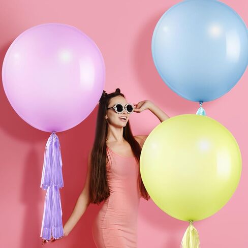 Gejoy 12 Set Balloons Pastel Jumbo 36 بوصة بالون معكرون مع شرابات البالون اللاتكس Giant For Birthday Party Baby Shower Decorations Easter in Saudi Arabia