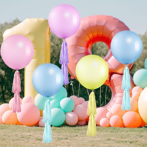 Gejoy 12 Set Balloons Pastel Jumbo 36 بوصة بالون معكرون مع شرابات البالون اللاتكس Giant For Birthday Party Baby Shower Decorations Easter in Saudi Arabia