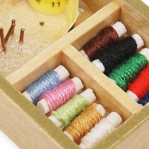 Odoria 1/12 Miniature Sewing Box Dollhouse Decoration Accessories, Burlywood in Saudi Arabia
