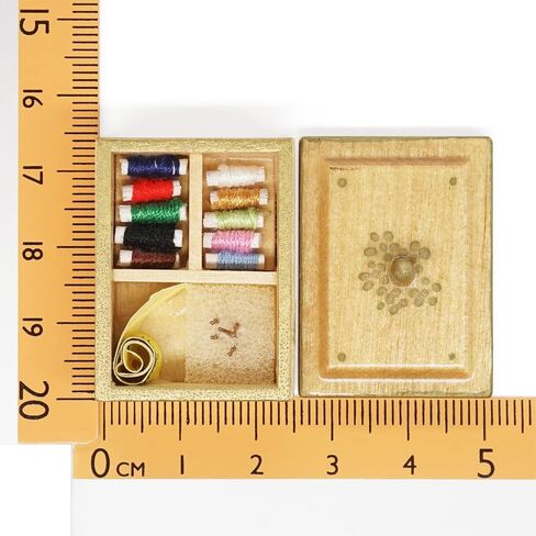 Odoria 1/12 Miniature Sewing Box Dollhouse Decoration Accessories, Burlywood in Saudi Arabia