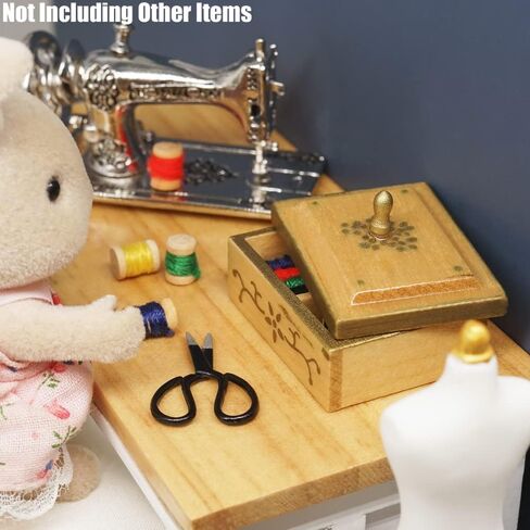 Odoria 1/12 Miniature Sewing Box Dollhouse Decoration Accessories, Burlywood in Saudi Arabia