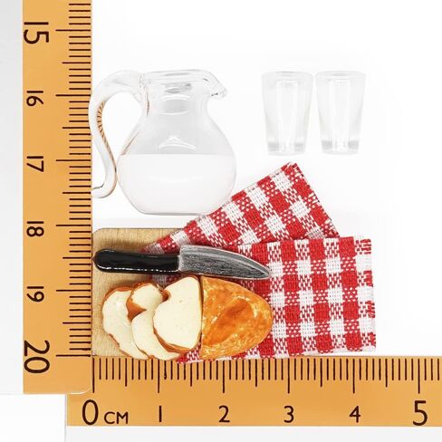 Odoria 1/12 Miniature Milk Pitcher Jug and Bread Board Dollhouse Decoration Accessories in Saudi Arabia
