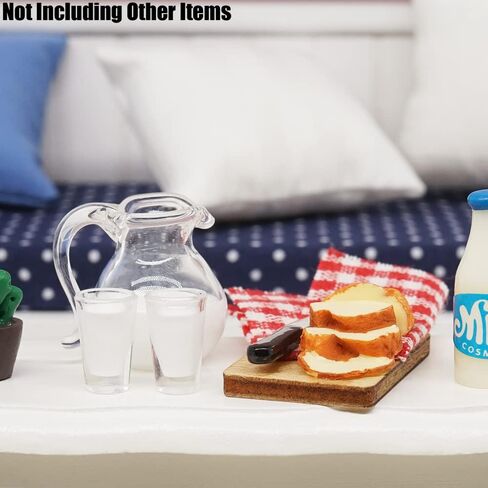 Odoria 1/12 Miniature Milk Pitcher Jug and Bread Board Dollhouse Decoration Accessories in Saudi Arabia