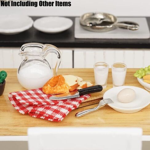 Odoria 1/12 Miniature Milk Pitcher Jug and Bread Board Dollhouse Decoration Accessories in Saudi Arabia