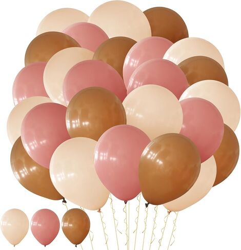 Sumind 70 PCS Retro Blush Pink Balonons 10 inch Dusty Pink Nude Balloons Decor مع 33 قدمًا من الشريط الذهبي للعرائس للاستحمام بالطفل Boho Boho حفل زفاف in Saudi Arabia