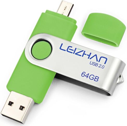 leizhan 64 gb USB Flash Drive 3.0 for Samsung Galaxy S4 S5 S6 S7 HTC Nokia Moto Huawei, Micro-USB 3.0 Pendrive, Blue in Kuwait