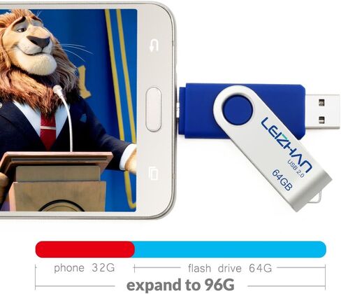 محرك فلاش Leizhan 64 جيجابايت Micro USB 3.0 OTG Memory Stick لهواتف Android والأجهزة الدقيقة وأجهزة الكمبيوتر، محرك أقراص Micro-USB 3.0، أرجواني in Kuwait