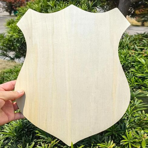 NUOBESTY Unfinished Blank Wooden Shield Plaque Big DIY Plaque Crafts Carving Crafting Painting Wood Boards Ornament 11.99X9.98 in in Saudi Arabia