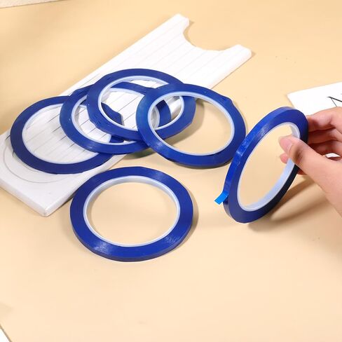 6 Rolls Fine Line Tape ، أشرطة Pinstripe Finleline متعددة الحجم ، 1/12 ، 1/8 ، 1/4 في أشرطة إخفاء Fineline × 36 YD ، شريط pinstripe المرن لفن طلاء السيارات DIY ، الأزرق in Kuwait