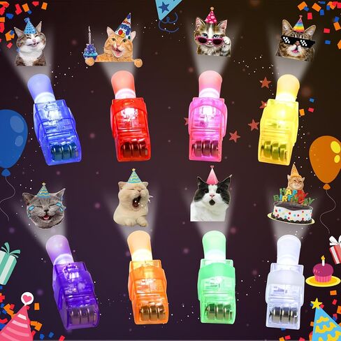 48PCS Finger Lights, Cat Birthday Theme Party Favors Decorations, Glow in the Dark Finger Flashlights Bulk for Kids, Light Up Toys for Back to School Classroom Prizes Goodie Bags Trick or Treating in Kuwait