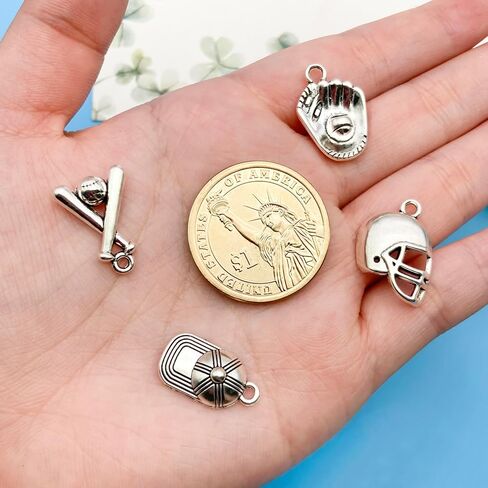 youdiyla 60pcs سبيكة البيسبول سلسلة سلسلة قلادة مجوهرات صنع أقراط مفاتيح DIY قلادة مختلفة سحر تصميم المجوهرات صنع الأساور قلادة (SN245) in Saudi Arabia