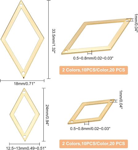 Superfindings 40pcs 2 أحجام رابط Ronbus Charms 2 Colour in Saudi Arabia