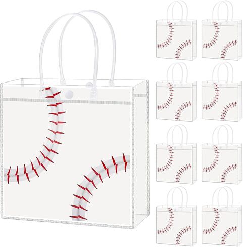 HGWNQX Baseball Party يفضل حقائب Goodie ، 20 PCS Baseball PVC Clear Caldy Gift Age مع مقابض ، وحقائب الوجبات الخفيفة للبيسبول لمستلزمات زخرفة الحفلات الرياضية in Saudi Arabia