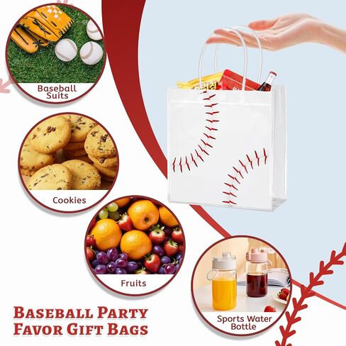 HGWNQX Baseball Party يفضل حقائب Goodie ، 20 PCS Baseball PVC Clear Caldy Gift Age مع مقابض ، وحقائب الوجبات الخفيفة للبيسبول لمستلزمات زخرفة الحفلات الرياضية in Saudi Arabia