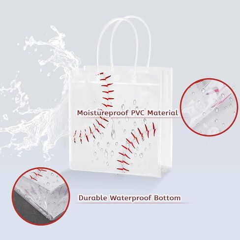 HGWNQX Baseball Party يفضل حقائب Goodie ، 20 PCS Baseball PVC Clear Caldy Gift Age مع مقابض ، وحقائب الوجبات الخفيفة للبيسبول لمستلزمات زخرفة الحفلات الرياضية in Saudi Arabia