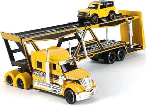 حاوية ألعاب الشاحنة شبه ، 1/50 لـ Kenworth W900 Big Metal Transport Box Diecast Truck Truck Model Toy Gifts for Boys Adult Car Collector- Blue in Kuwait