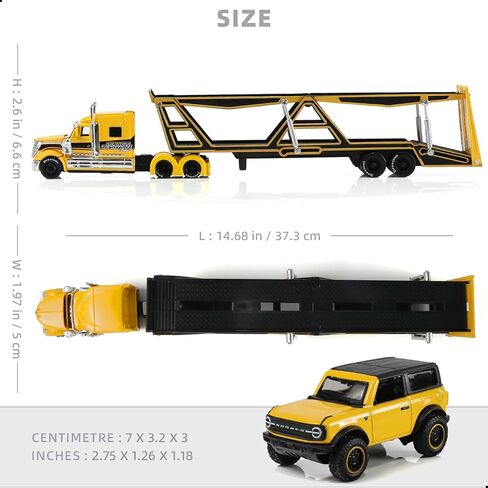حاوية ألعاب الشاحنة شبه ، 1/50 لـ Kenworth W900 Big Metal Transport Box Diecast Truck Truck Model Toy Gifts for Boys Adult Car Collector- Blue in Kuwait
