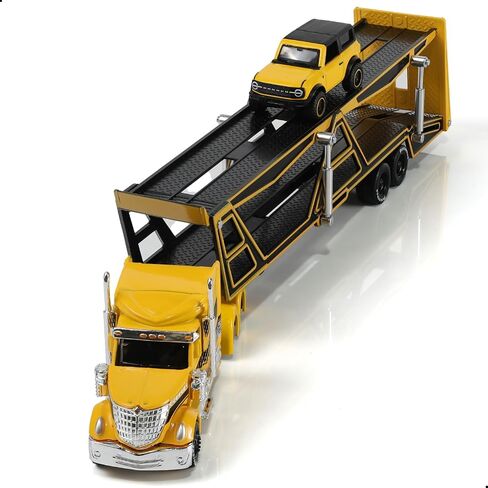 حاوية ألعاب الشاحنة شبه ، 1/50 لـ Kenworth W900 Big Metal Transport Box Diecast Truck Truck Model Toy Gifts for Boys Adult Car Collector- Blue in Kuwait