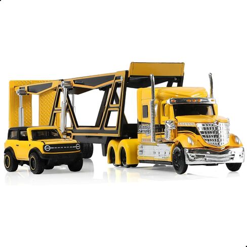حاوية ألعاب الشاحنة شبه ، 1/50 لـ Kenworth W900 Big Metal Transport Box Diecast Truck Truck Model Toy Gifts for Boys Adult Car Collector- Blue in Kuwait