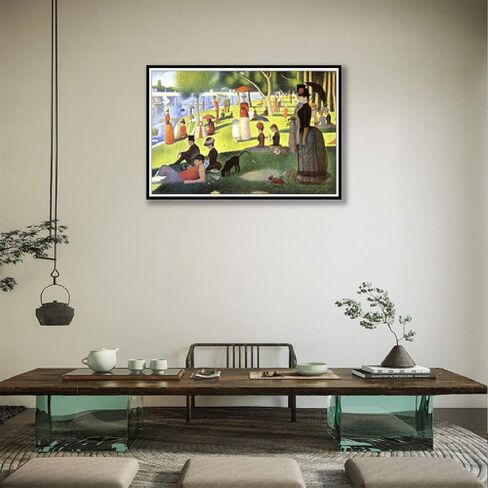 5D （بعد ظهر يوم الأحد في جزيرة La Grande Jatte） Georges Seurat Diamond Painting Kits for البالغين ، قماشية فنية من الكريستال الكريستال Rainestone Craft Craft for Home Wall Deco (12x16inch) in Saudi Arabia