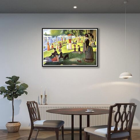 5D （بعد ظهر يوم الأحد في جزيرة La Grande Jatte） Georges Seurat Diamond Painting Kits for البالغين ، قماشية فنية من الكريستال الكريستال Rainestone Craft Craft for Home Wall Deco (12x16inch) in Saudi Arabia