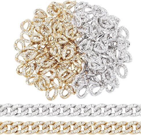 ARRICRAFT 140 PCS RINKING RINGS - ألوانان تويست موصلات مع الراين البلوري للقلادة المكتنزة وسلسلة النظارات وصنع المجوهرات وسلسلة المحفظة in Kuwait