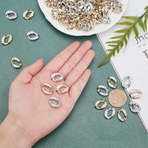 ARRICRAFT 140 PCS RINKING RINGS - ألوانان تويست موصلات مع الراين البلوري للقلادة المكتنزة وسلسلة النظارات وصنع المجوهرات وسلسلة المحفظة in Kuwait