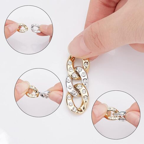 ARRICRAFT 140 PCS RINKING RINGS - ألوانان تويست موصلات مع الراين البلوري للقلادة المكتنزة وسلسلة النظارات وصنع المجوهرات وسلسلة المحفظة in Kuwait