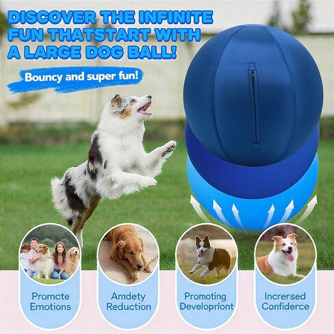 كرة الرعي للكلاب 22 "Jolly Ball for Dogs ، معدات التدريب على الرشاقة ، ورعي كرات الرعي للراعي الأسترالي ، وتحسين كرات الخياطة المقاومة للخياطة ، والمتوسطة الأزرق الداكن in Saudi Arabia