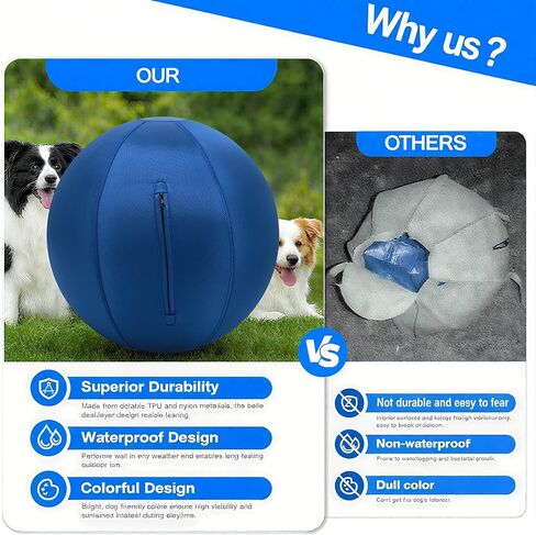 كرة الرعي للكلاب 22 "Jolly Ball for Dogs ، معدات التدريب على الرشاقة ، ورعي كرات الرعي للراعي الأسترالي ، وتحسين كرات الخياطة المقاومة للخياطة ، والمتوسطة الأزرق الداكن in Saudi Arabia