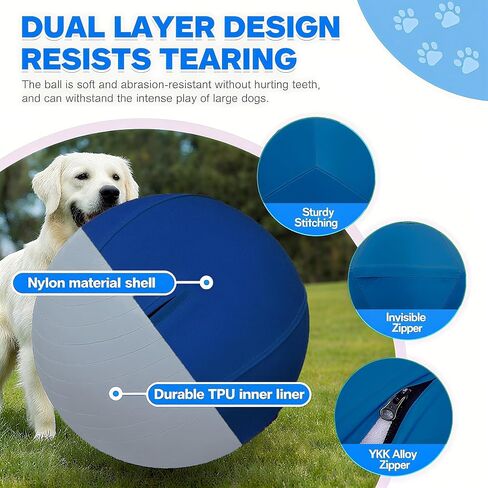 كرة الرعي للكلاب 22 "Jolly Ball for Dogs ، معدات التدريب على الرشاقة ، ورعي كرات الرعي للراعي الأسترالي ، وتحسين كرات الخياطة المقاومة للخياطة ، والمتوسطة الأزرق الداكن in Saudi Arabia
