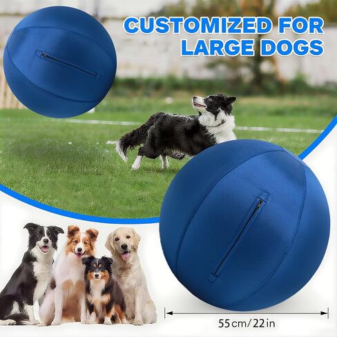 كرة الرعي للكلاب 22 "Jolly Ball for Dogs ، معدات التدريب على الرشاقة ، ورعي كرات الرعي للراعي الأسترالي ، وتحسين كرات الخياطة المقاومة للخياطة ، والمتوسطة الأزرق الداكن in Saudi Arabia