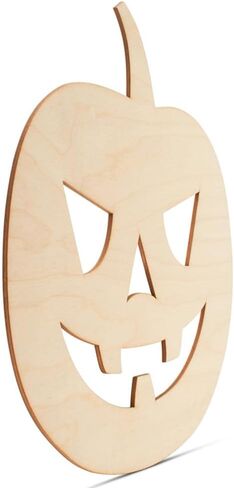 Jack o Lantern Cutout 8 inch, Pack of 3 Wooden Pumpkin Ornaments to Paint for Halloween Crafts and Pumpkin Décor, by Woodpeckers in Saudi Arabia